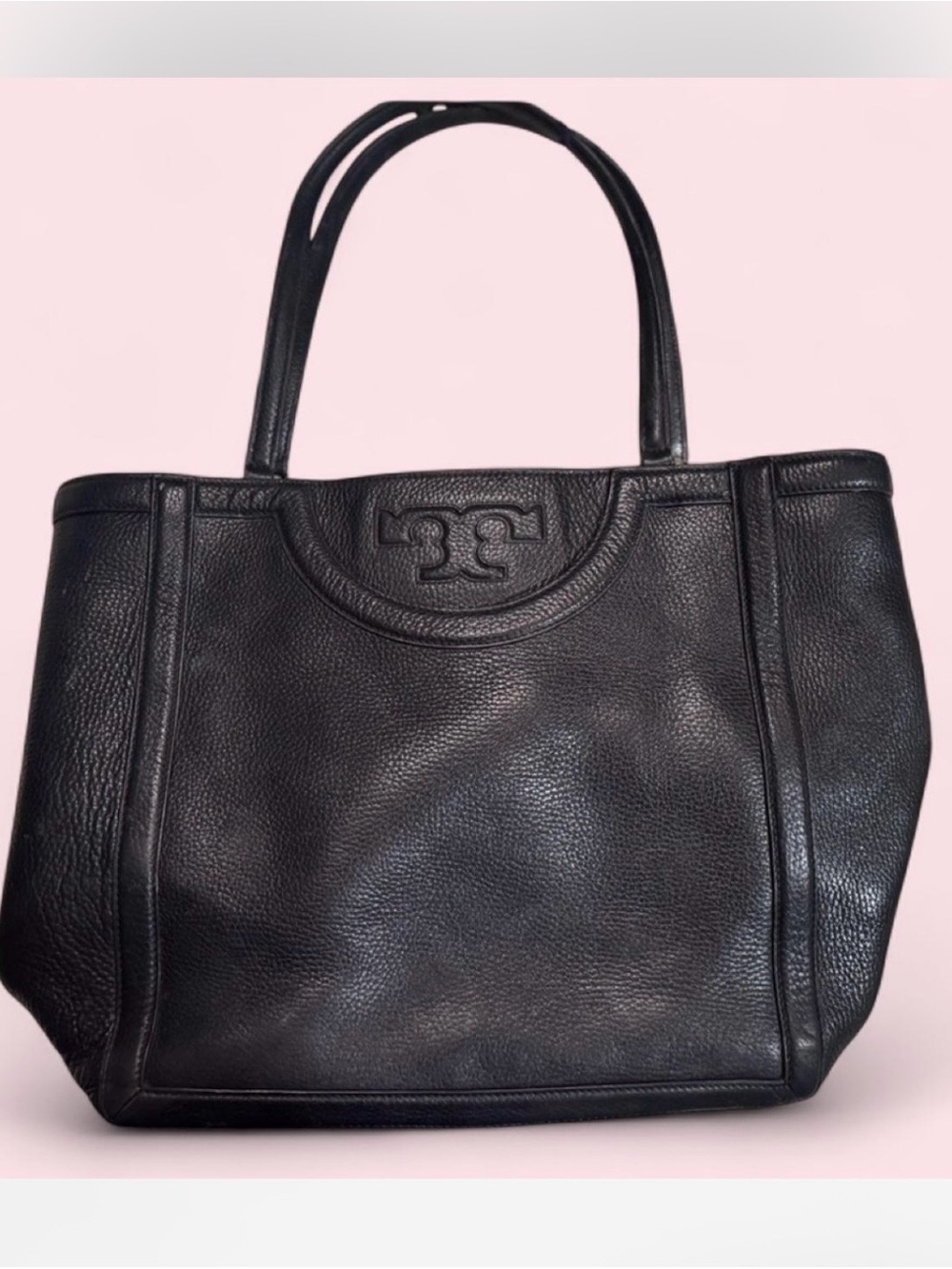 Tory Burch Black Leather Tote Bag